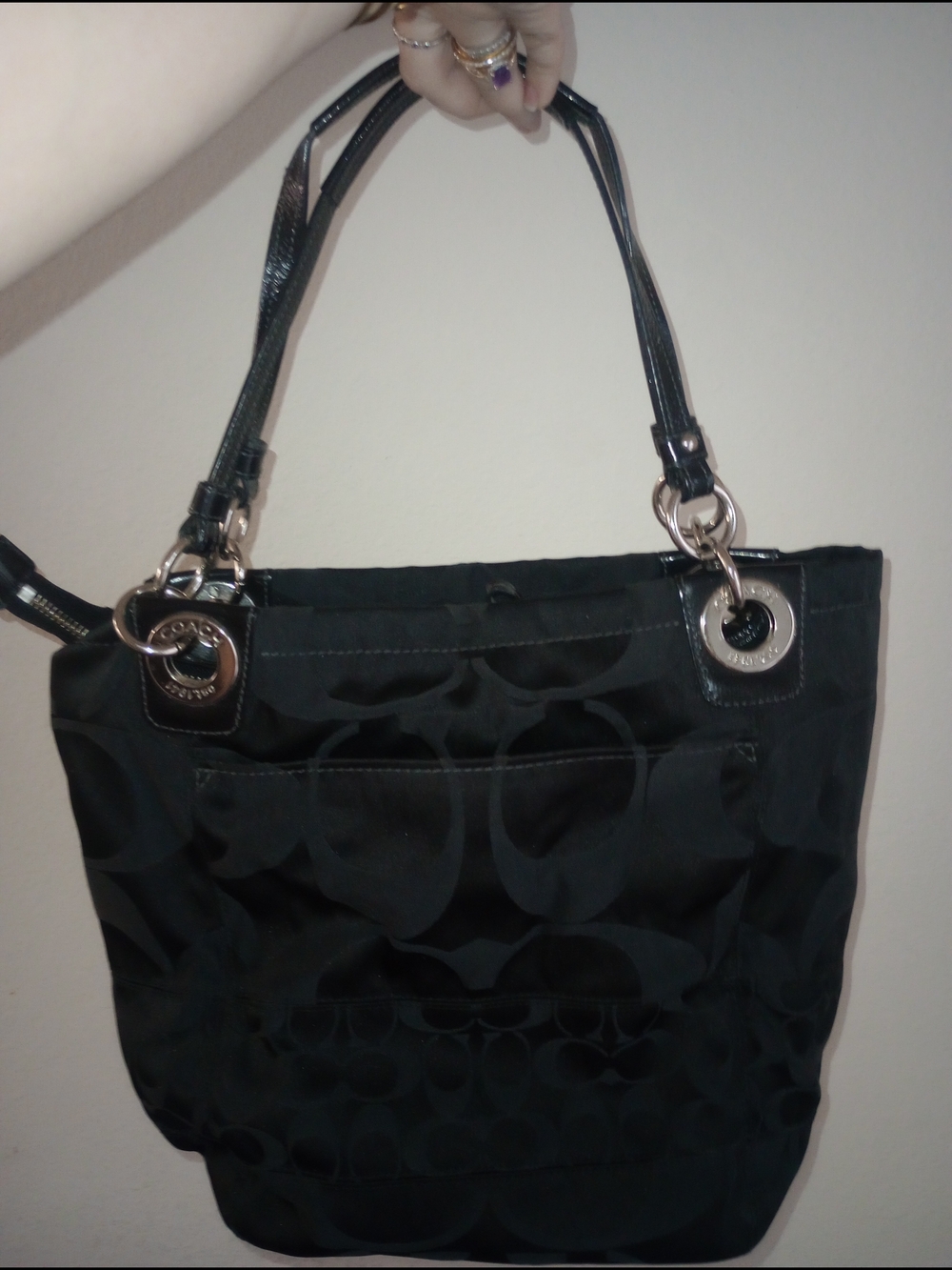 Coach Alex Black Signature Jacquard Tote Bag - Picture 2 of 9